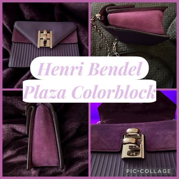 henri bendel Handbags - Henri Bendel Plaza Satchel/Crossbody Leather & Suede Bag Acai Purple